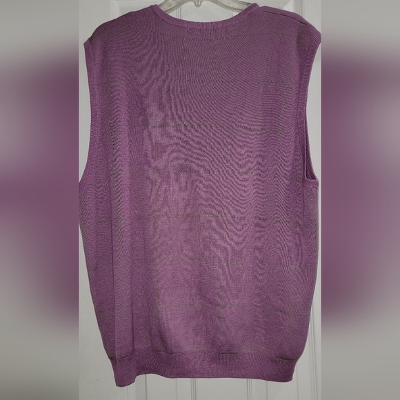 Paul Fredrick Lavender V-Neck Sweater Vest - Picture 7 of 10